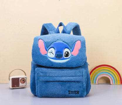 Disney Blue Stitch Plush Backpack – Large-Capacity Cartoon Bag for Kids & Kindergarten Gift
