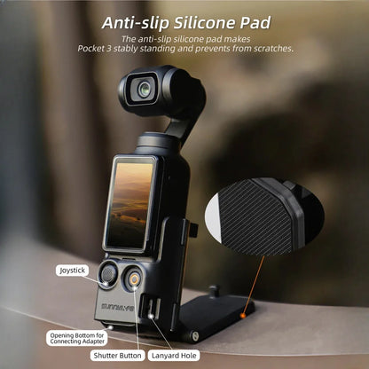 Magnetic Clip Mount for DJI Osmo Pocket 3 – Vlog, Cycling & Tabletop Camera Holder Accessory