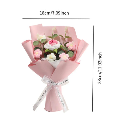 Knitted Flower Bouquet — Crochet Home Decor for Teacher’s Day, Birthday & Anniversary