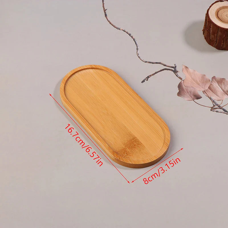 Solid Wood Round Dessert Plate – Japanese-Style Wooden Tray for Snacks, Dried Fruit & Tableware