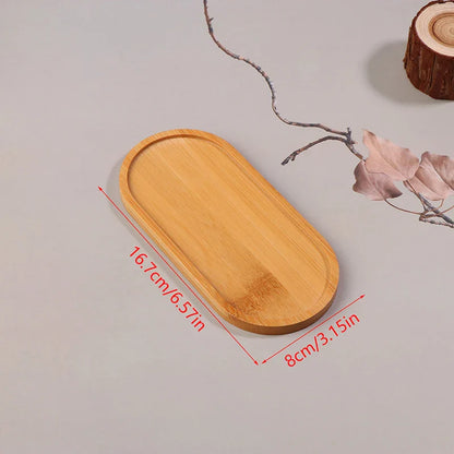 Solid Wood Round Dessert Plate – Japanese-Style Wooden Tray for Snacks, Dried Fruit & Tableware