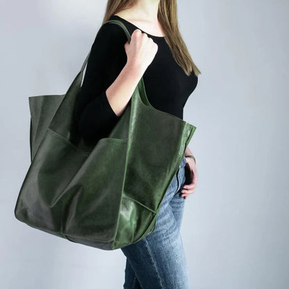 Rretro Handmade Large Beach Tote Bag – High Capacity Zipper Shoulder Handbag for Ladies
