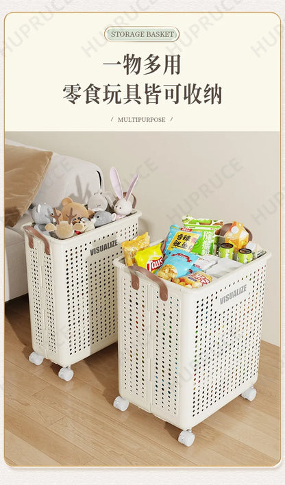Foldable Laundry Hamper with Wheels — Portable Clothes Basket for Washing & Storage