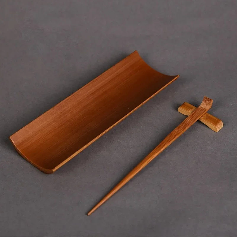 3/4/5Pcs Carbonized Bamboo Tea Set – Tea Clip, Teaspoon & Needle Pliers for Tea Ceremony