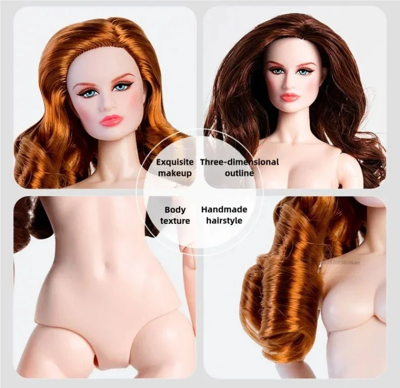 32cm Supermodel Doll with Stand – White Skin Fashion Doll with Woolen Hat, Trendy DIY Toy & Collector Gift