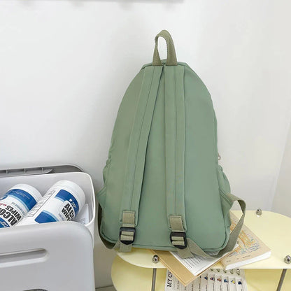 Simple Solid Color Casual Backpack | Lightweight Multifunctional Bag for School & Travel