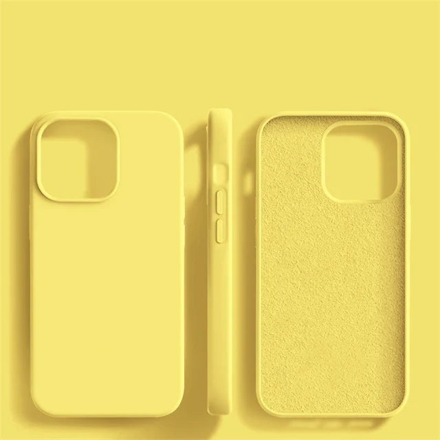 Original Liquid Silicone iPhone Case - Shockproof Soft Back Cover for iPhone 15, 14, 13, 12, 11 Pro Max & More
