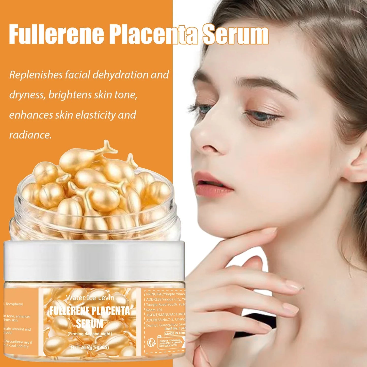 50pcs Collagen Face Care Capsules — Hyaluronic Acid Serum for Acne, Wrinkle Removal, Firming & Whitening Skin Care