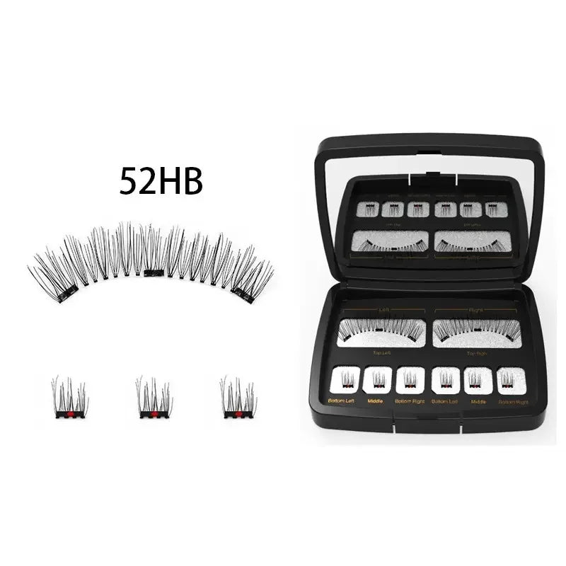 3 Magnetic Mink Eyelashes – Natural Long False Lashes with Applicator, High-Quality Extensions
