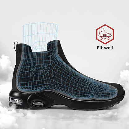 LARNMERN Steel Toe Water Resistant Work Boots for Men & Women Non-Slip Safety Sneakers Slip-On with Air Cushion
