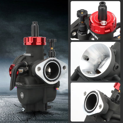 NIBBI PE Flange Carburetor for Motorcycle – 19mm-28mm 2T/4T GY6 Engine 100cc-250cc ATV Yamaha Pitbike Racing