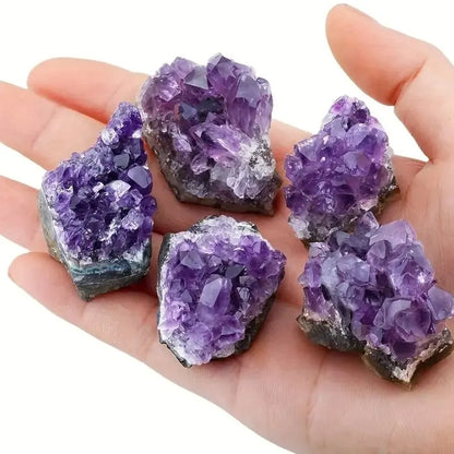 2PCS Natural Amethyst Healing Crystals — Energy Stones for Spiritual Treatment & Home Decoration