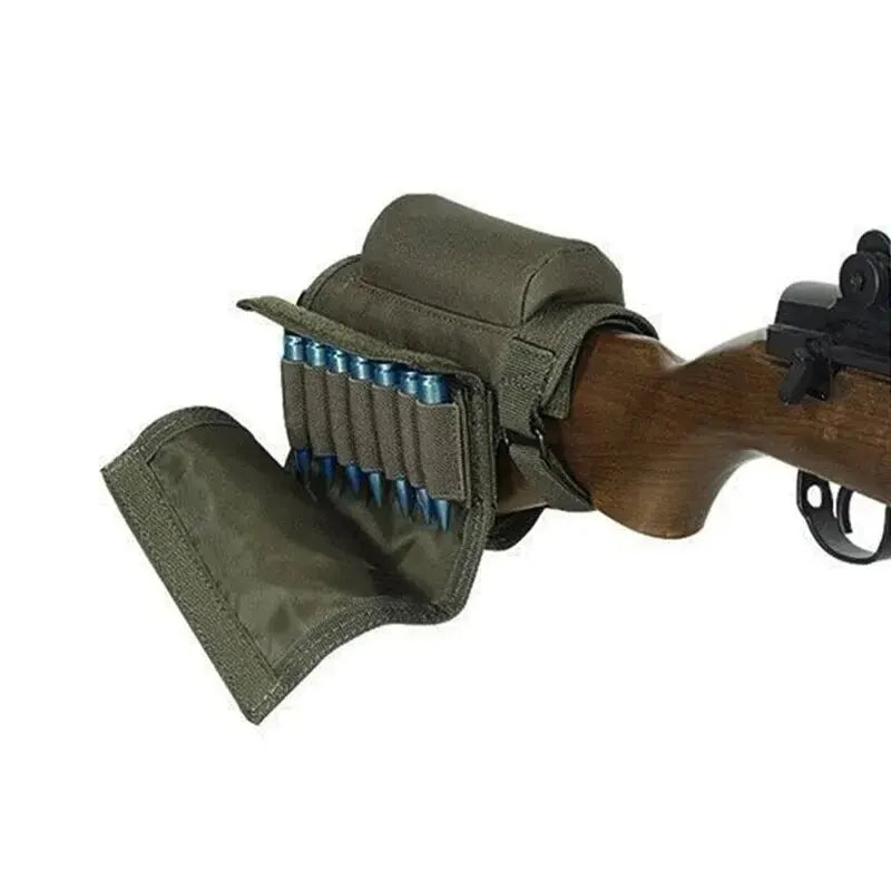 Buttstock Cheek Rest Shell Holder – Rifle Stock Ammo Cartridge Pouch for Hunting & Outdoor Shooting Gun Accessories Bag