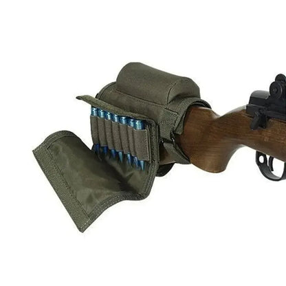Buttstock Cheek Rest Shell Holder – Rifle Stock Ammo Cartridge Pouch for Hunting & Outdoor Shooting Gun Accessories Bag