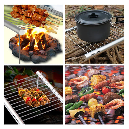 Portable Stainless Steel BBQ Grill - Folding Mini Barbecue Grill for Home, Park, and Picnic, Outdoor Cooking Accessories