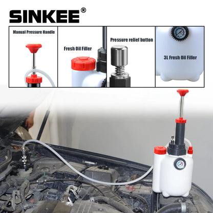 3L Manual Transmission Oil Filling System | Hand Pump & Pneumatic Automatic Gearbox Fluid Pump with Adapters