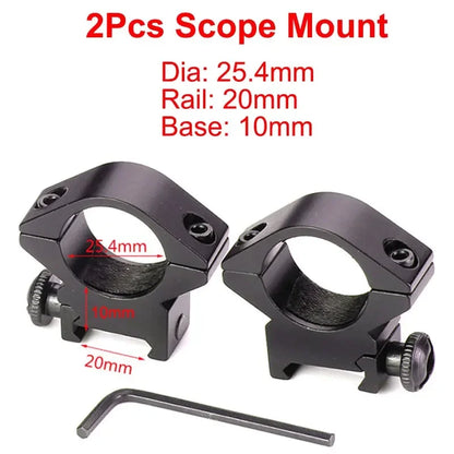 Hunting Rifle Scope Mount Ring – 25.4mm/30mm Tactical Scope & Flashlight Holder for 11mm/20mm Picatinny Rail