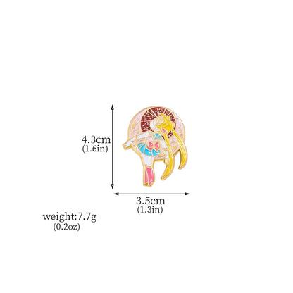 6PCS Anime Star & Moon Metal Keychains — Sailor Moon Tsukino Usagi & Luna Cat Cosplay Props, Pendant Jewelry Ornament