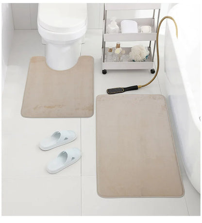 3 Piece Bathroom Mat Set – Non-Slip Toilet, Shower & Bath Floor Absorbent Rugs, Soft Comfortable Carpet for Laundry Room