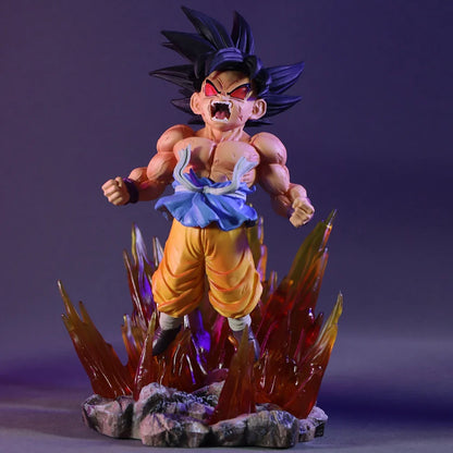 BANDAI 19cm Dragon Ball SHK Kai Ape Series No.2 Goku Figure — Glow Black Hair Super Four PVC Anime Model Collectible Ornament