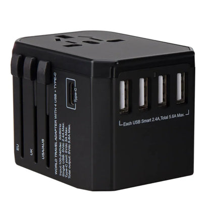 Melery Travel Smart Adapter – International Wall Plug with USB Type-C Charger for US, EU, UK, AU Compatible with iPhone, iPad & Android