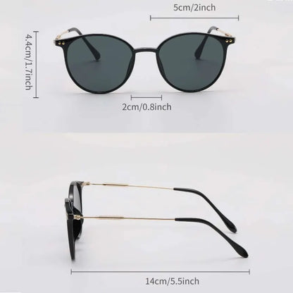 Vintage Charm: Set of 2 Pairs Small Round Sunglasses - Women's Cute Skinny Cat Eye & Men's Vintage Narrow Cateye Eyewear