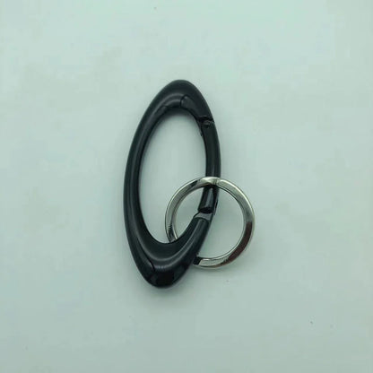 Rock Oval Solid Belt Buckle Carabiner Keychain – Spring Snap Hook for Keys, Bags & EDC DIY