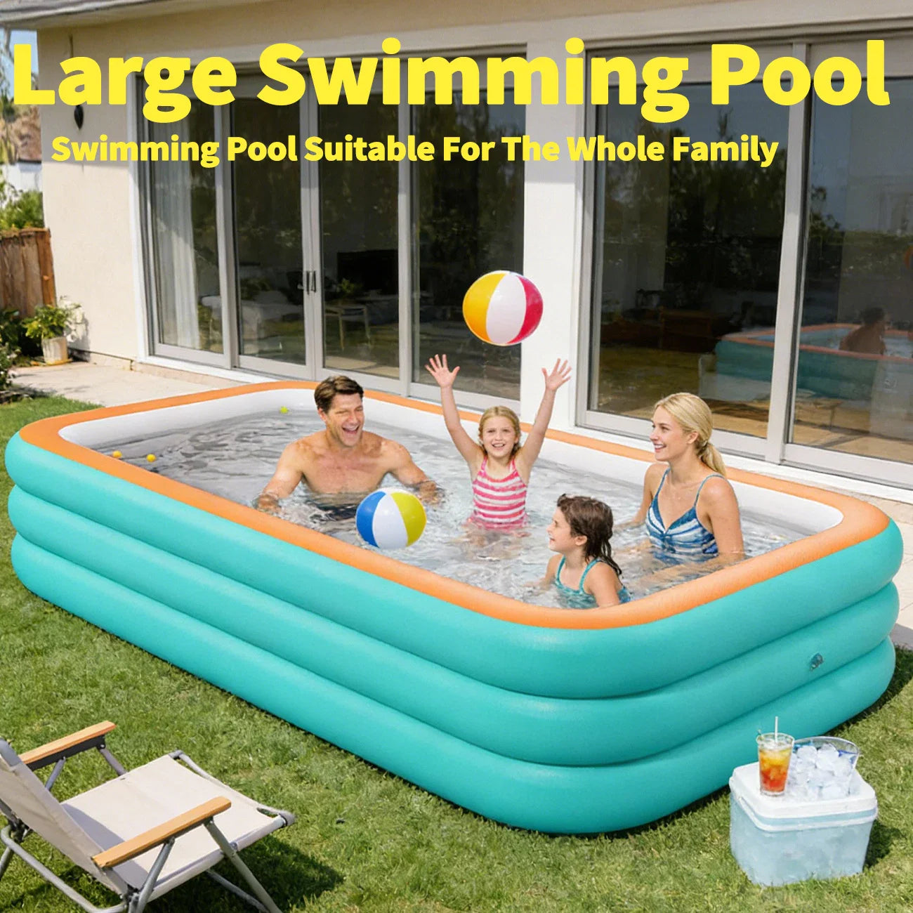 Heavy-Duty Inflatable Family Swimming Pool – Thickened Large Backyard & Lawn Pool for Outdoor Parties and Summer Fun