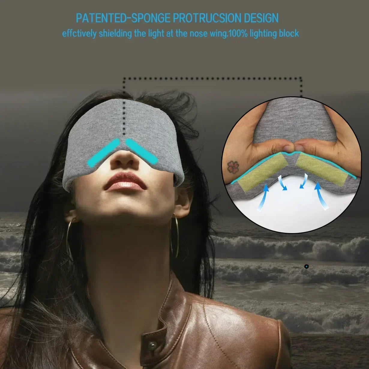 Travel Eyepatch Sleeping Eye Mask – Soft Cotton Silk Blindfold, Portable Eye Cover for Men & Women