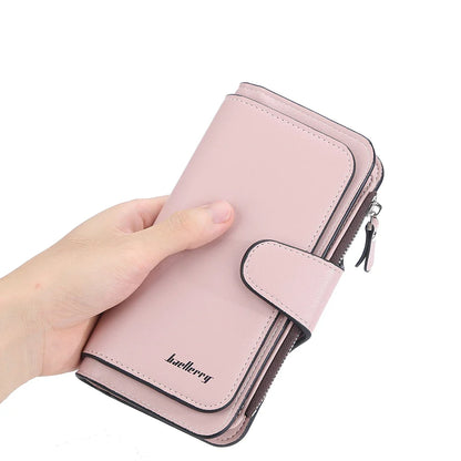 2024 Women’s Long Wallet – Custom Name Engraving, 15 Card Holders & Zippered Classic Purse