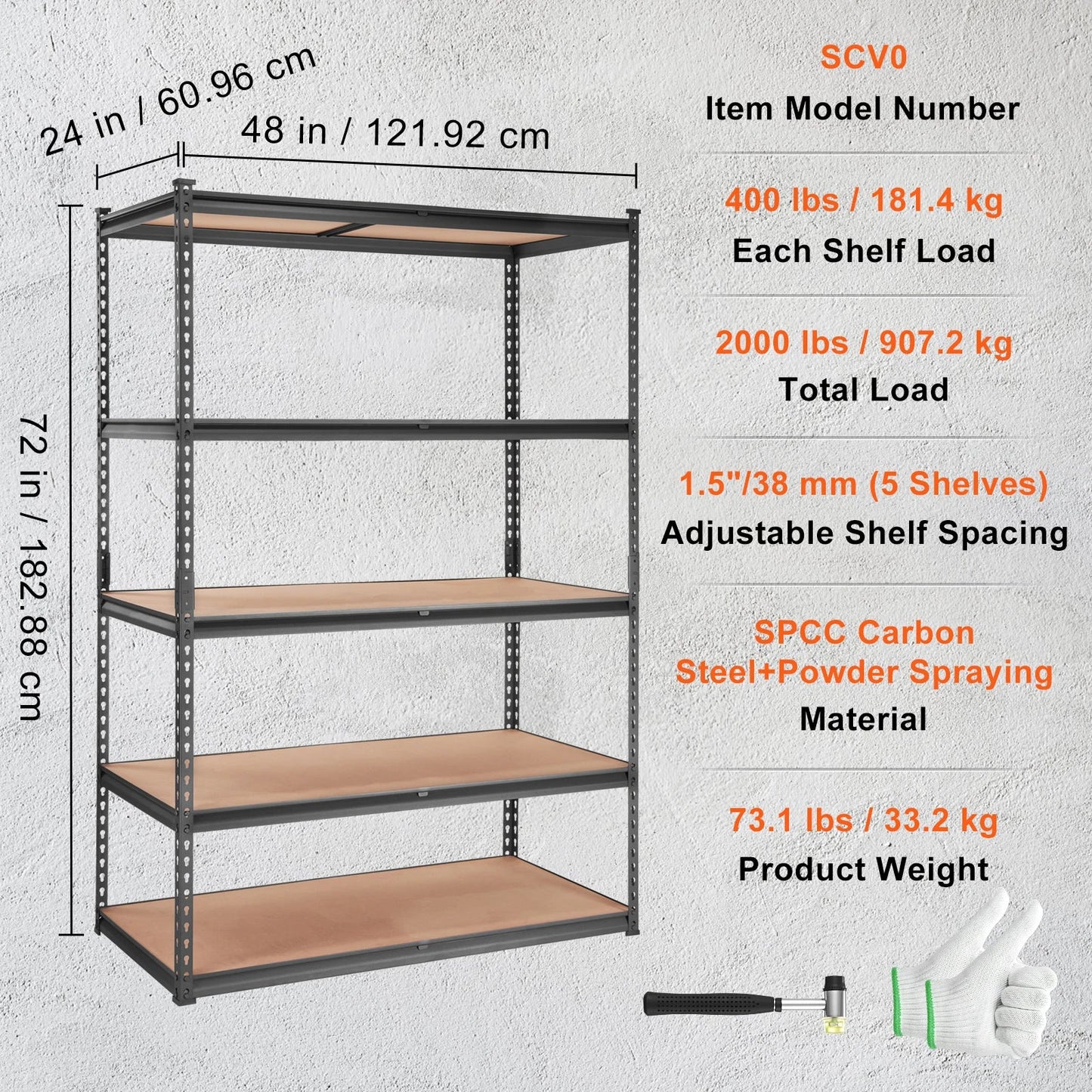 SucceBuy 5-Tier Heavy Duty Metal Storage Shelving Unit – Standing Organizer Rack for Kitchen, Living Room, Warehouse & Flower Stand