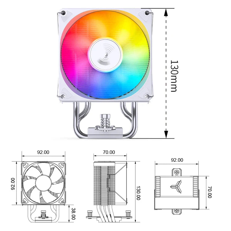 JONSBO CR1400 EVO ARGB CPU Cooler — 4 Heat Pipe PWM Air Cooler for Intel LGA1700/1200/115X & AMD AM4/AM5