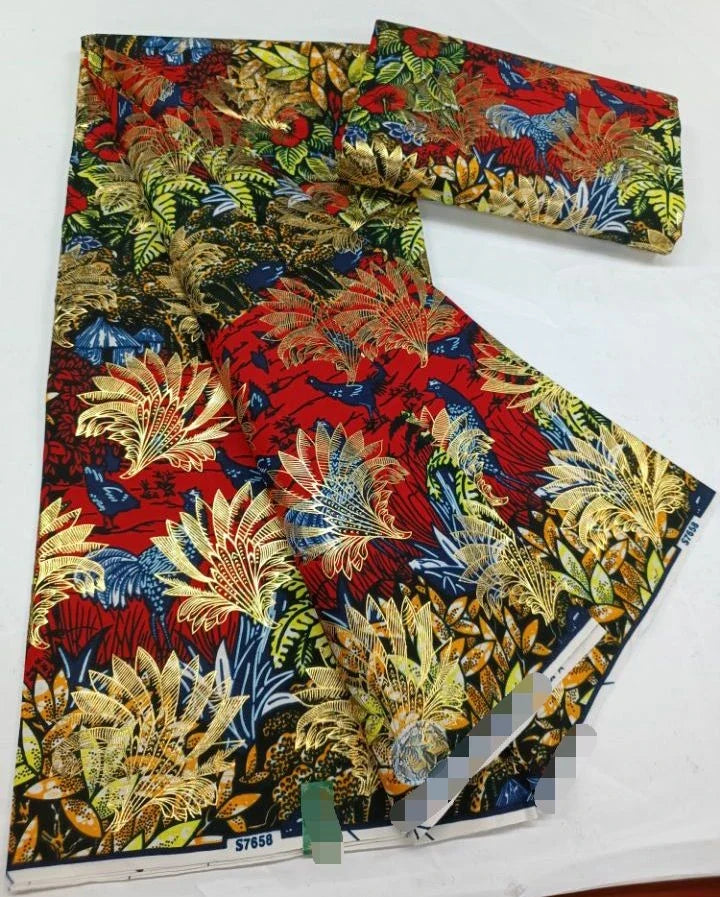 African Real Wax Print Fabric - 6 Yards 100% Cotton Ghana Ankara Loincloth Material