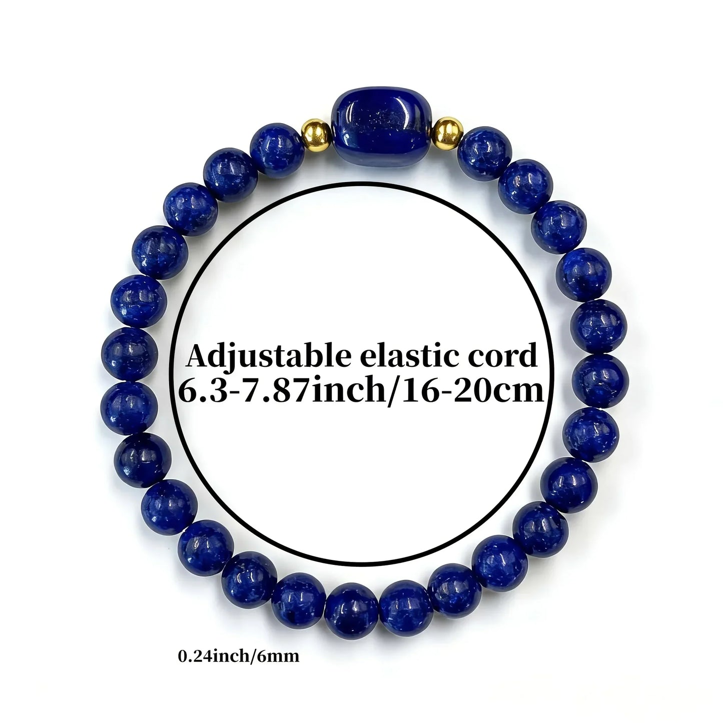 Natural Lapis Lazuli Bracelet – Genuine December Birthstone Bohemian Style Crystal Jewelry for Wealth, Success & Daily Wear Unisex Bangle