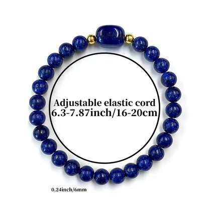 Natural Lapis Lazuli Bracelet – Genuine December Birthstone Bohemian Style Crystal Jewelry for Wealth, Success & Daily Wear Unisex Bangle