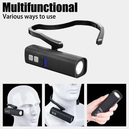 2025 Ear-Hanging LED Headlamp 1000 Lumens – Motion Sensor Hands-Free Light with 3 Modes for Camping, Running & Repair