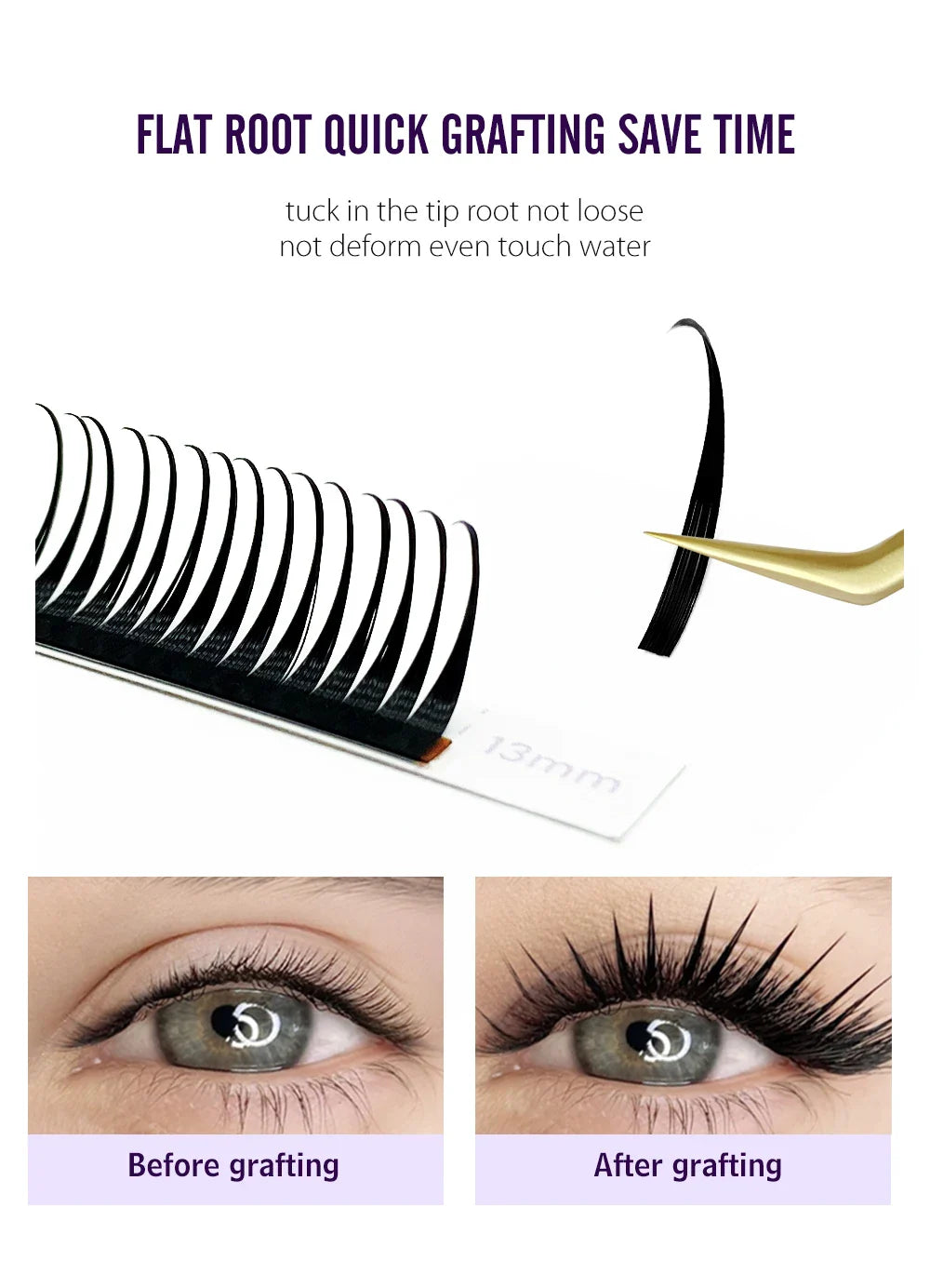 NATUHANA 0.07mm Wet Eyelash Extensions – Manga Wispy Spikes & Premade Fans for Cosplay & Volume