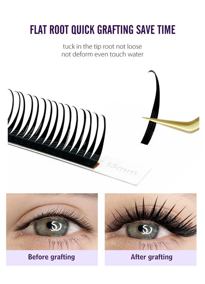 NATUHANA 0.07mm Wet Eyelash Extensions – Manga Wispy Spikes & Premade Fans for Cosplay & Volume