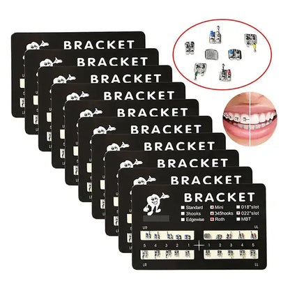 PIORPOY Dental Brackets – 20 Pcs Metal Monoblock Mini Roth MBT 022 with Hooks for Orthodontic Treatment