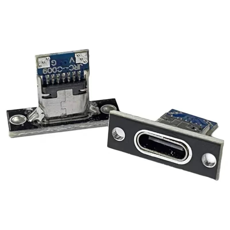 USB Type-C Charging Port Connector - 2Pin 4Pin Female Jack with Fixing Plate for Device Repair (1-20PCS)