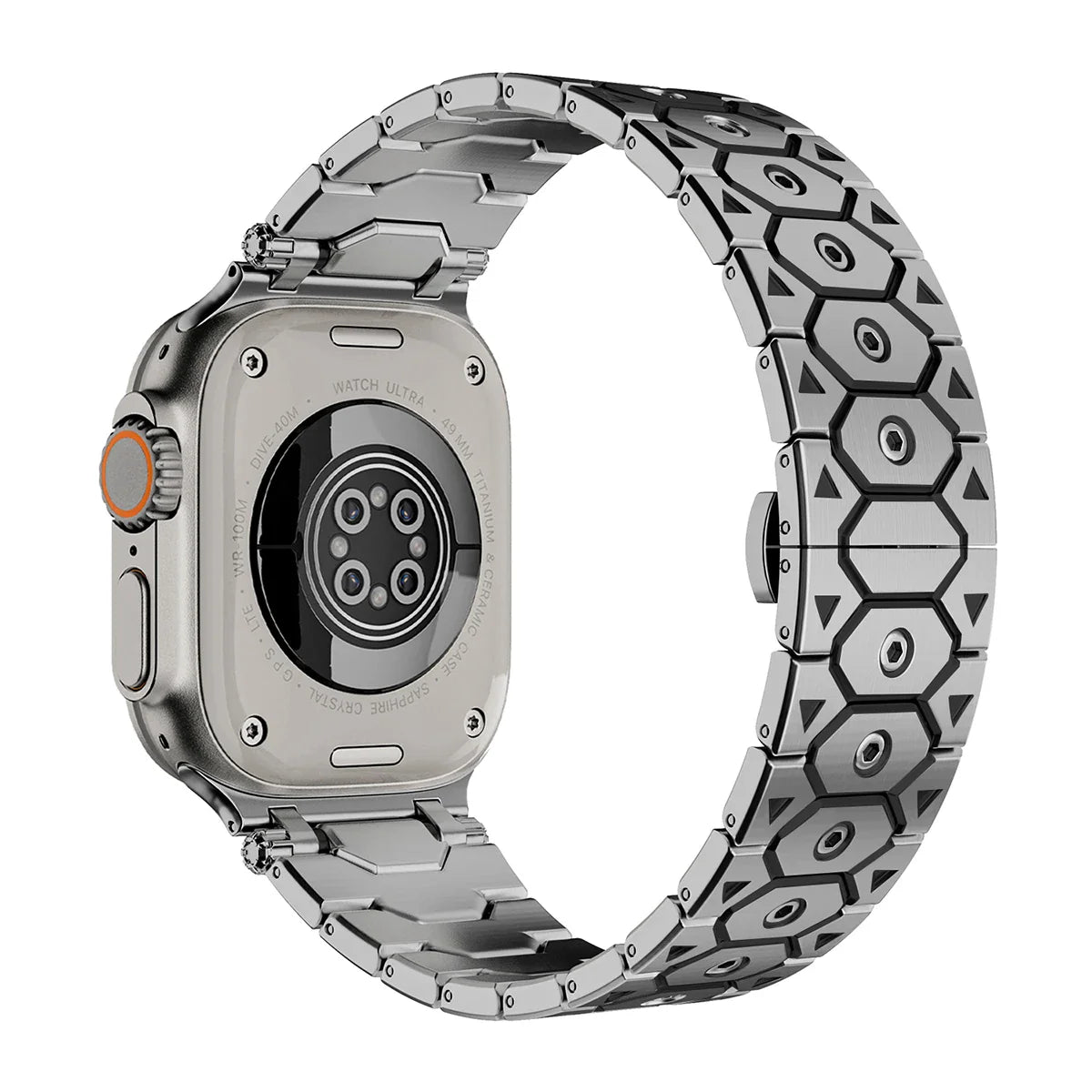 Luxury Titanium Color Apple Watch Band – Stainless Steel Metal Bracelet Strap for Ultra 2, Series 10–5, 42/44/45/49mm iWatch