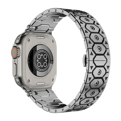 Luxury Titanium Color Apple Watch Band – Stainless Steel Metal Bracelet Strap for Ultra 2, Series 10–5, 42/44/45/49mm iWatch