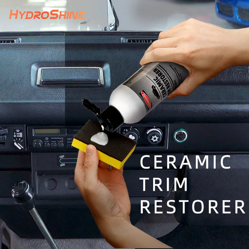 Hydroshine Ceramic Trim Restorer Gel — Plastic, Vinyl & Rubber Dressing for Interior Detailing, Leather Care & Car Protection