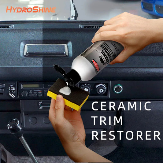 Hydroshine Ceramic Trim Restorer Gel — Plastic, Vinyl & Rubber Dressing for Interior Detailing, Leather Care & Car Protection