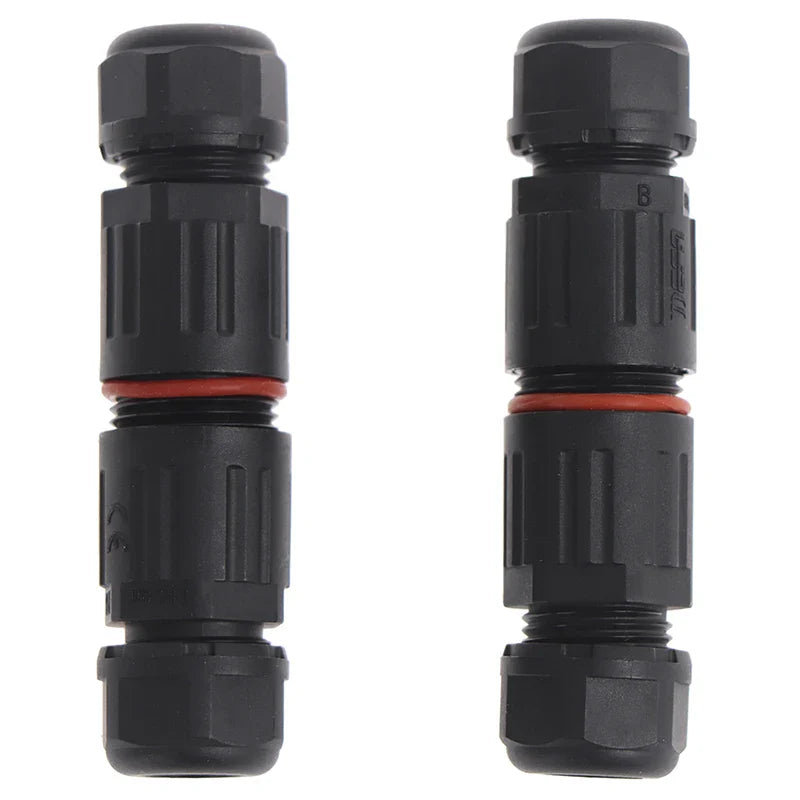 IP68 Waterproof Outdoor 2/3 Pin Electrical Plug Connector – Industrial Quick Screw Wire Cable Socket Straight Connection