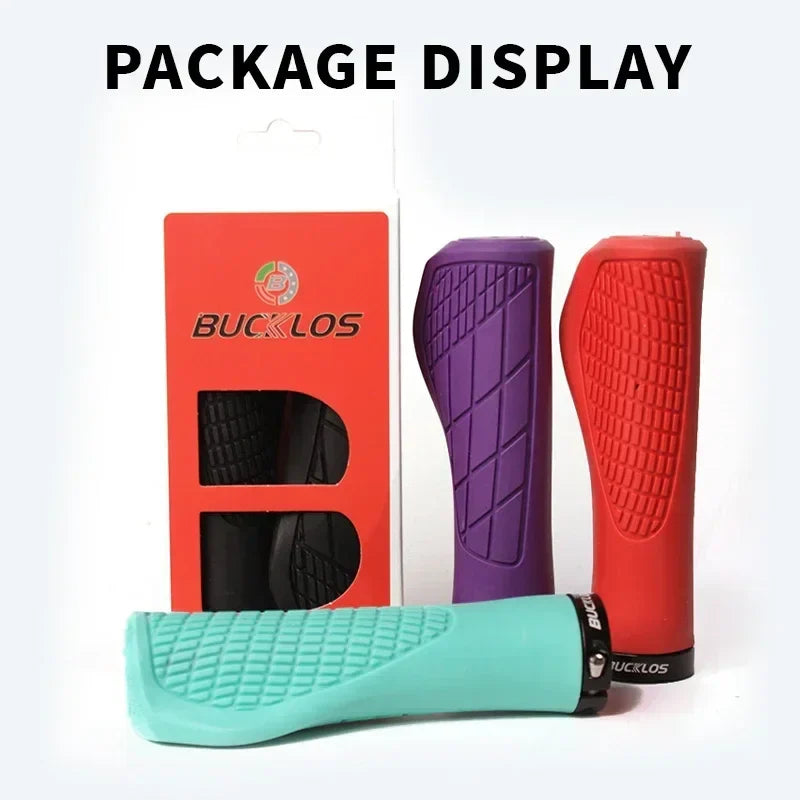 BUCKLOS Ergonomic MTB Handlebar Grips — Comfortable Soft Rubber Lock-On Bicycle Grips for Mountain Bikes