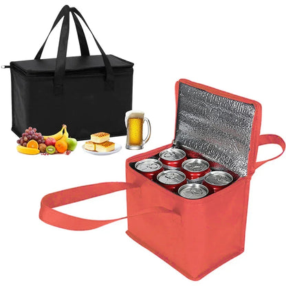 Portable Insulated Lunch Cooler Bag – Folding Thermal Food & Drink Carrier for Picnic and Beer Delivery