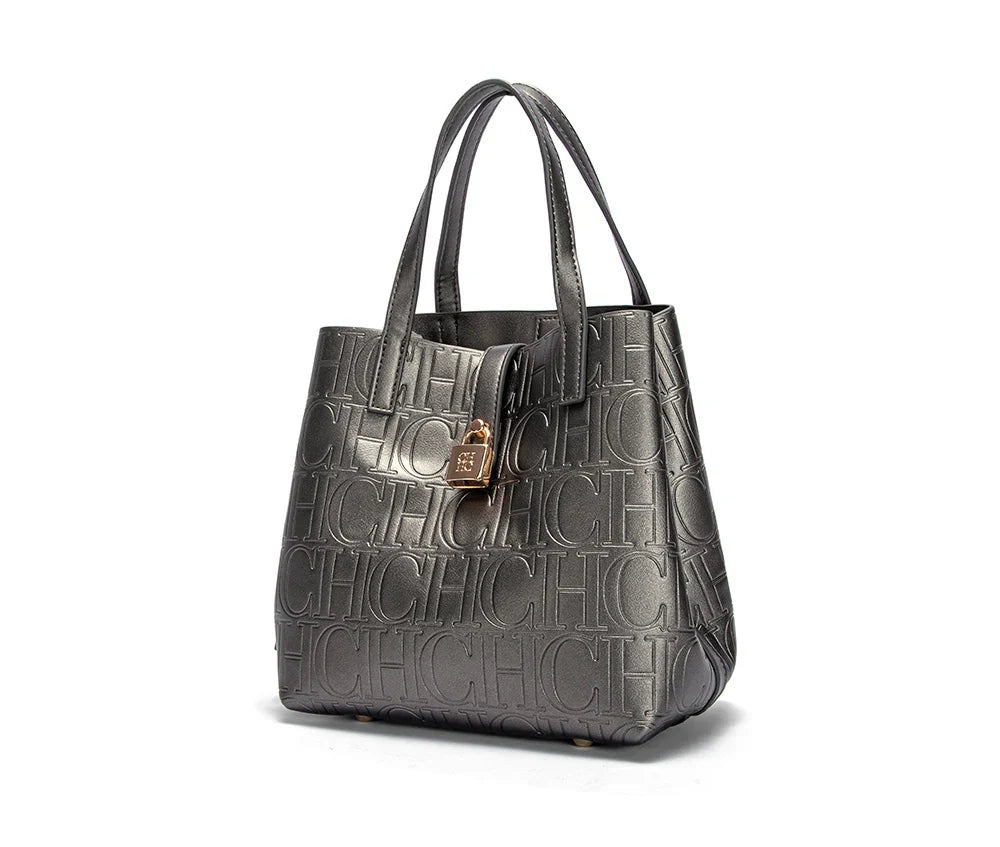 CHCH Women's Tote Bag - New Steel Embossed Handheld Bun Shopping Bag for Mothers