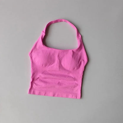 Women’s Halter Yoga Sports Vest – Shockproof High Support Fitness Bra for Running, Pilates & Workout, Beautiful Back Activewear Top