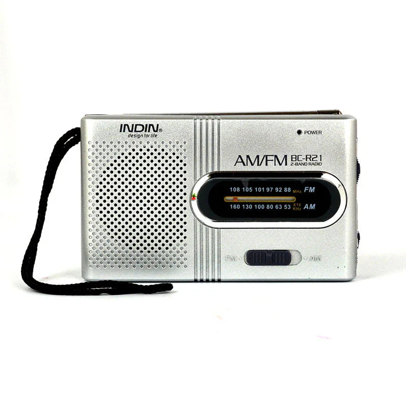 BC-R2 Portable Retro Radio — Mini Dual-Band AM/FM Music Player with Telescopic Antenna, Stereo Speaker for Outdoor Use